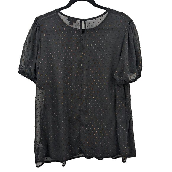 Torrid Sheer Blouse Women Size L Clip Dots Textured Rainbow Office Whimsigothic - Picture 2 of 9